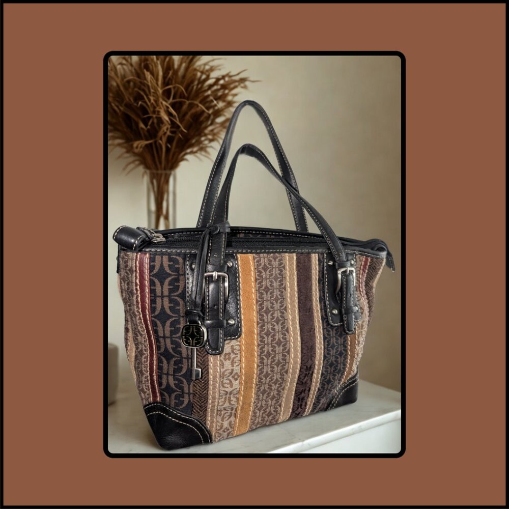 Fossil Patchwork Satchel - image 1